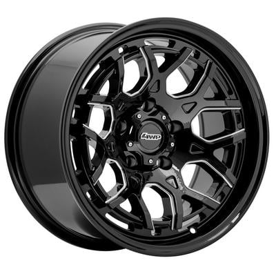 4 Wheel Parts Factory S-Series Wheel, 17x9 with 5 on 5 Bolt Pattern - Black Milled - 8018-797350